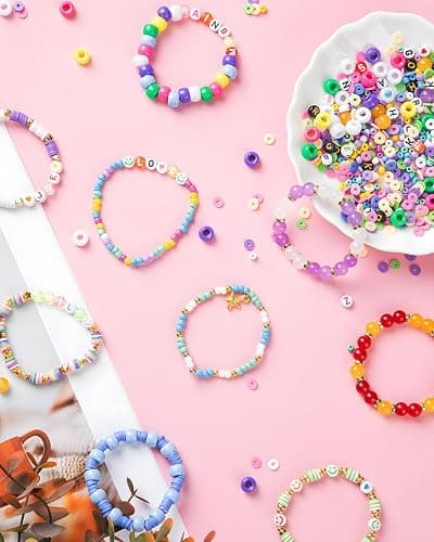 Taybonds Friendship Bracelet Making Kit- 24 Colors with Clay, 4mm Seed, Pony, 8mm Glass, Letter Beads and Charms, Jewelry Making Kit Gift for Girls 6-12 thumbnail 7