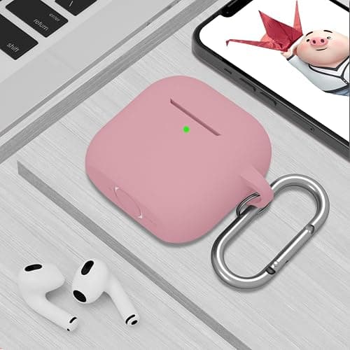 JTOMEI Compatible with AirPods 4th Generation Case Cover, Soft Protective Silicone Skin with Clean Kit Accessories for Apple AirPods 4 Gen 2024, Front Led Visible, Bean Pink thumbnail 2