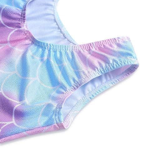 Girls Gymnastics Leotards with Skirt Ballet Tutu Dance Dress Toddler Kid Flutter Sleeve Mermaid Gymnastic Dancewear 2-11Y thumbnail 4