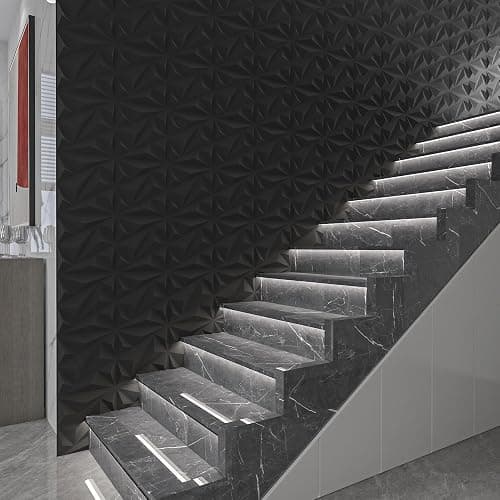 Art3dwallpanels 33 Pack 3D Wall Panels Diamond, Black, 12''x12'' | PVC Accent Wall Panels for Interior Wall Decor, Living Room, Lobby Bedroom Hotel Office, Cover 32.Sq.Ft thumbnail 9