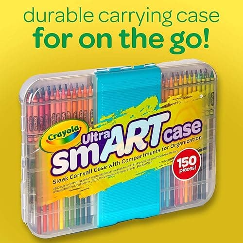 Crayola Ultra Smart Case, 150 Pieces, Art Set for Kids, Gift, (Model: 04-6810) thumbnail 8
