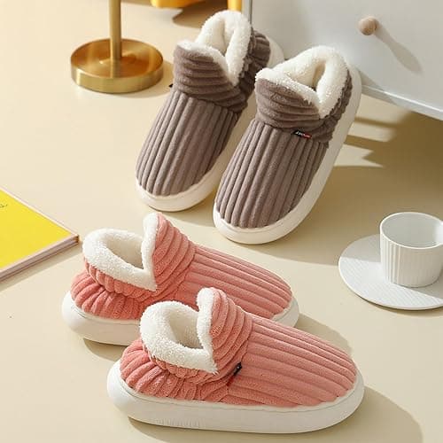 Chaussons Femme Hiver Chaud, Chaussons Chauds Et Douillets en Forme De Nuage pour Homme Et Femme, Pantoufles d'hiver Chaudes Et Pelucheuses pour La Maison thumbnail 2