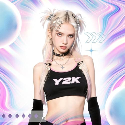 Fingertip WD 42Pcs Y2k Pink Hair Clips Set Kawaii Hair Love Star Cross Hair Clip 2000s Non Slip Accessories Styling Tools Cool Hair Barrettes for Girls Hairstyle thumbnail 6