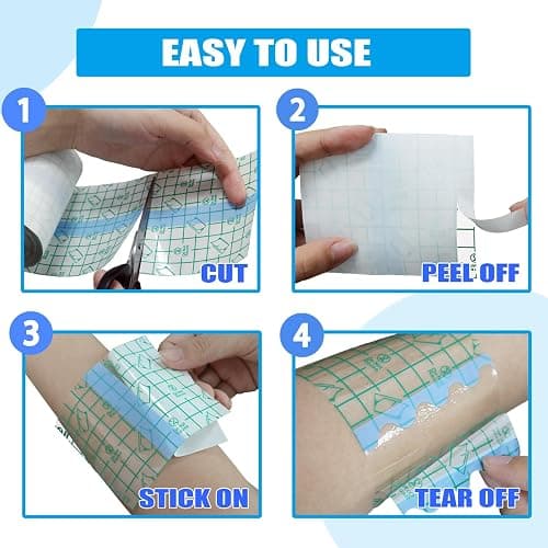 2 Rolls Aftercare Bandage Urknall 6"x4.4Yd Second Skin Tattoo Cover Up Patch Breathable Bandage Tape Waterproof Wraps Transparent Film for Healing, Showering & Color Protection thumbnail 6