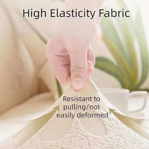 ZenQeek Stretch Sofa Cover with Lace Ruffle, 57" * 73" Full Coverage 2 Seater Couch Cover for Dogs, All Season Pet Friendly Furniture Protective Cover (Pink) thumbnail 3