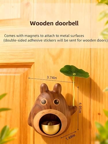 bell for door opening,shopkeepers bell for door opening Traditional Shopkeeper's Door Chime for Home, Office, Cafe & Store Opening (Walnut) thumbnail 2