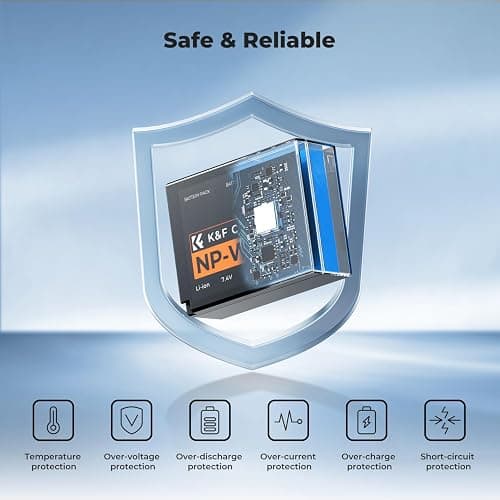 K&F Concept 1300mAh NP-W126 NP-W126S Battery and Charger for Fujifilm XM5, X100VI, X100V, XS10, XT30, XT30 II, XT20, XE4, A5, Dual-Slot Fast Charger, Type-C and Micro-USB Input, 2 Pack Battery thumbnail 5
