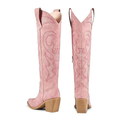 wetkiss Cowboy Boots for Women Knee High, Cowgirl Boots Women Rhinestone Comfort Fashion Tall Sparkling Western Boots Boots for Women thumbnail 3