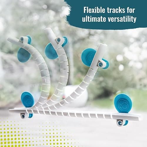 Gecko Run Marble Run Deluxe Starter Set by Thames & Kosmos – Vertical Marble Run w/Flexible Tracks, Loop & Trampoline Tricks, Fast, No-Mess Setup, Residue-Free Nano-Adhesive Pads for Creative Play thumbnail 4