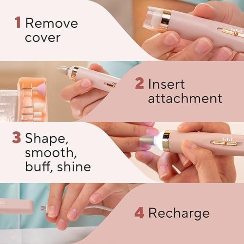Finishing Touch Flawless Salon Nails Kit, Electronic Nail File and Full Manicure and Pedicure Tool thumbnail 9