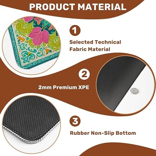 Mahjong Mat with Carrying Bag 31.5" x 31.5" Non-Slip Noise Reduction Floral Mandala Vibrant Pink Green Petals Teal Table Mat for Mahjong Poker Dominoes Card Board Tile Games thumbnail 4