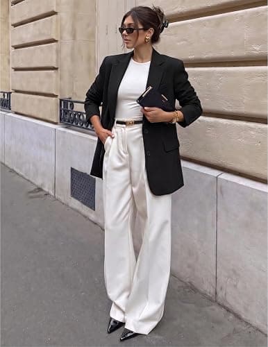 ZESICA Fall Blazer for Women Business Casual Lapel Suit Jacket | Dressy Work Office Clothes, Long Sleeve Open Front Collar, Button Down, Oversized, Side Pockets, 2026 Fashion Winter Outfit thumbnail 3