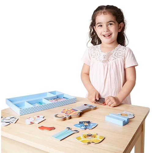 Melissa & Doug Julia Magnetic Dress-Up Wooden Doll Pretend Play Set (25+ pcs) thumbnail 3