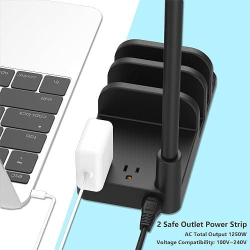 KAFRI Headphone and Controller Stand with USB A&C Charger, Desk Gaming Accessories Headset Holder with USB Charging Port and 2 AC Outlets, Switch/Phone Storage Organizer, Gamer Gift for Men Boyfriend thumbnail 3