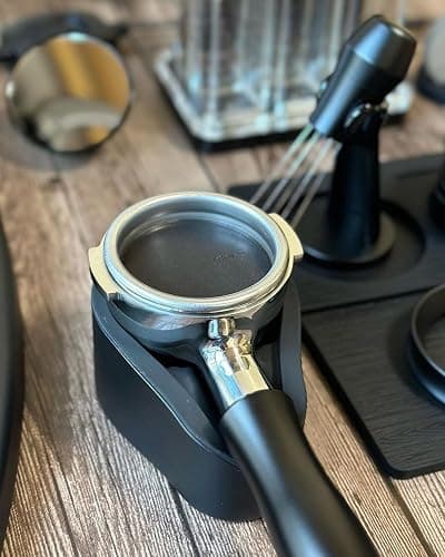 Normcore Portafilter Holder, Portafilter Tamping Station, 304 Stainless Steel With Silicon Espresso Holder Tamper Stand Fits 58mm Espresso Machines Portafilters, Black thumbnail 5