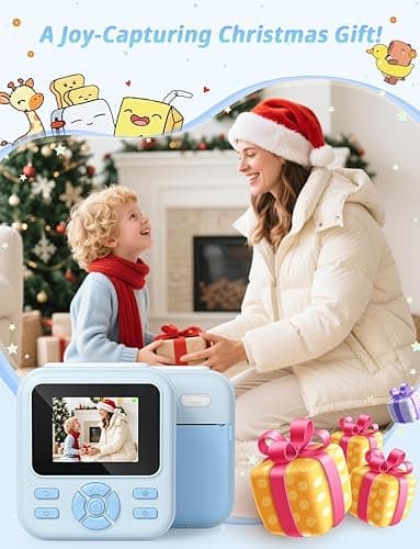 YOHOOLYO Kids Camera Instant Print, 2.4'' Digital Instant Camera for Kids with 32GB Card & 3 Rolls Paper, 1080P HD Video Recording, Birthday Gifts for Boys & Girls Aged 3-12, Blue thumbnail 11