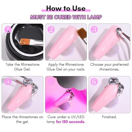 Makartt Nail Rhinestone Glue Gel with Brush Pen Set, 15ml Clear Nail Gem Glue Wipe-Off Super Strong Adhesive Nail Art Glue Gel for Nail Decorations 3D Stones Charms Flowers, Nail Lamp Needed thumbnail 8