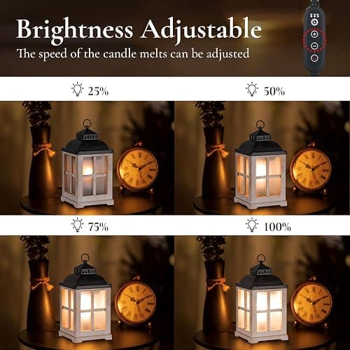 Staymoment Wax Melt Warmer with Timer: Farmhouse Scentsy Lantern Candle Warmer Electric Tart Burner with Lid for Scented Wax - Washwhite thumbnail 4