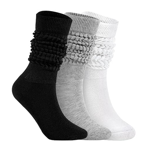 todaysunny Slouch Socks for Woman 3 Pack Scrunch Socks Soft High Boot Socks Warm Thick Knit Woman Long Socks - Image 1