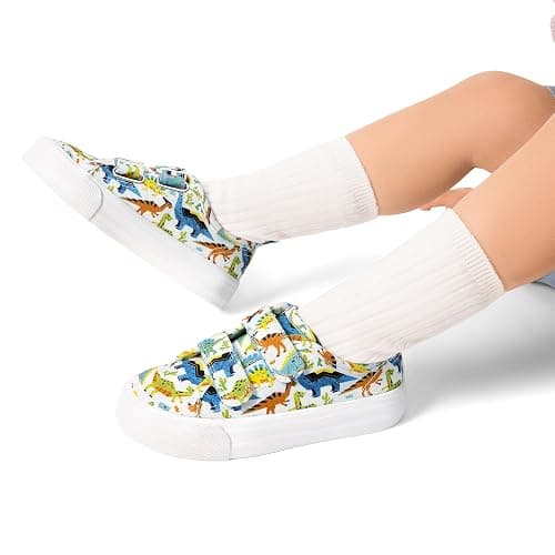 DREAM PAIRS Kid Toddler Sneakers Boys Girls Canvas with Cartoon Dual Hook and Loops for School Walking thumbnail 2