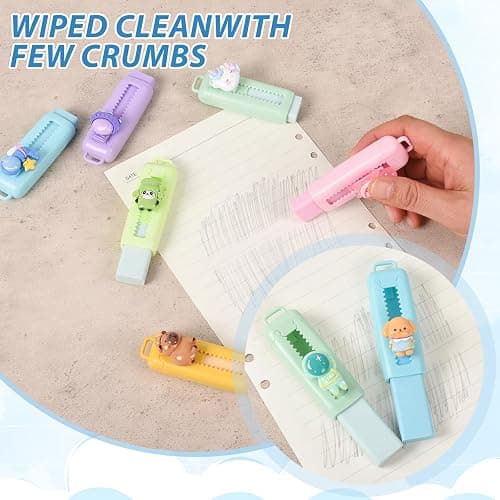 24 Pcs Cute Retractable Eraser for Pencils Cute School Supplies Kawaii Erasers for Kids Fun Cartoon Erasers Back to School Supplies Kid Party Favors Gift (Style 1) thumbnail 5
