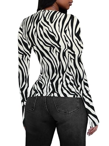 Women's Long Sleeve Basic Tops - Crew Neck Casual Going Out Y2K Fall Top Fitted T Shirt Clothes thumbnail 5
