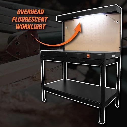 WEN WB4723T 48-Inch Workbench with Power Outlets and Light, Black thumbnail 5