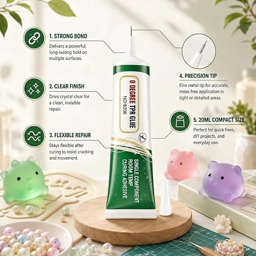 2PCS Squishy Glue, Clear Silicone Glue for Squishy | Quick-Drying, Waterproof, Flexible Bond, Silicone Adhesive Repair Glue for Rubber, Model, TPU, TPR, TPE thumbnail 5
