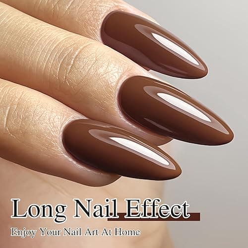 Double Rhythm 15ML Dark Brown Gel Polish Pure Sheer Same Color Same Bottle Soak Off Gel Polish Art Manicure Salon DIY at Home for Women (Deep Brown-A1446) thumbnail 4