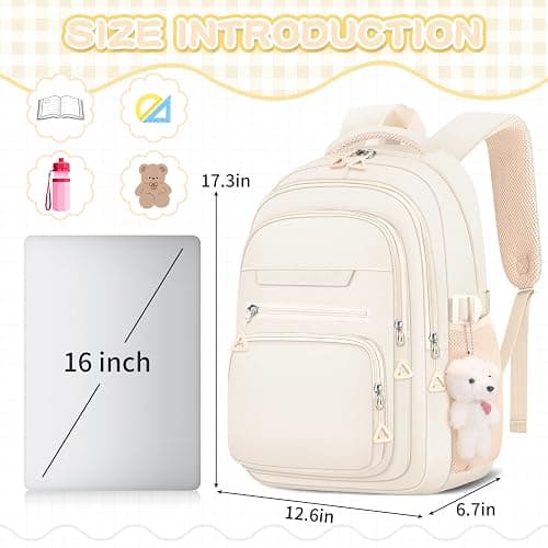 KBTYE Cute Girls Backpack for School Kids Travel College backpack for Women | Lightweight Bookbags for Teen Aesthetic Laptop Bagpack thumbnail 2