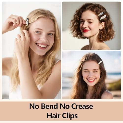 YIERSO 8 Pcs No Bend Hair Clips No Crease Makeup Duckbill Clip for Women | No Dent Creaseless Flat Alligator Barrettes for Salon Hairstyle Women Girls Hair Accessories Cellulose Acetate (Caramel) thumbnail 2