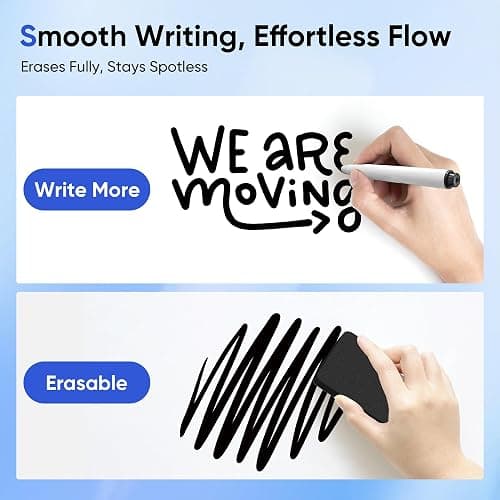 VUSIGN 24" x 18" Magnetic Whiteboard for Wall, Dry Erase Board with Silver Frame, Hanging White Board for Office, Home, School, Dorm – Includes Markers, Magnets & Eraser thumbnail 3