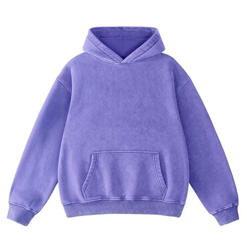 FAIABLE Mens Hoodies Oversized Unisex Acid Wash Hoodie Heavyweight Fleece Vintage Cotton Sweatshirt Men Women Streetwear - Image 1
