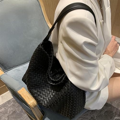 JINMANXUE Women Boston Bag, Woven Hobo Tote Handbag and Purses, Female Satchel Messenger Bags, Fashion Shoulder Crossbody Bag thumbnail 9