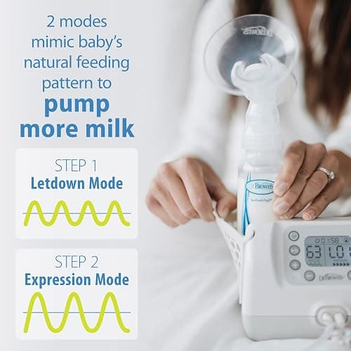 Dr. Brown's Customflow Hospital Strength Double Electric Breast Pump with Adjustable Settings, includes Breast Milk Collection Bottles, Flanges & Other Pumping Essentials - Breast Pump Gift Set thumbnail 3