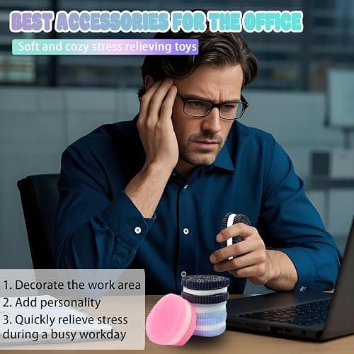 2025 New Stress Relief Toy,Handmade Silicone Stress Relief Squishy Toy,Funny Stress Relief Toys,Anxiety and Relaxation Perfect Desk Accessory (Purple) - Purple thumbnail 3