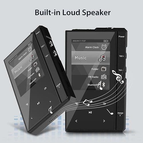 96GB MP3 Player with 90 Hours Long Battery Life,Bluetooth 5.0,Phinistec Z6 Digital Audio Player with Loud Speaker, 2.4'' IPS Portable Music Player,FM Radio,Voice Recorder Support up to 256GB(Black) thumbnail 4
