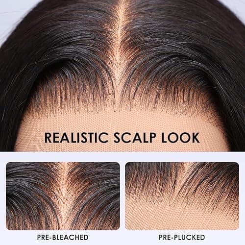 Wingirl 13x6 Body Wave Lace Front Wigs Human Hair Pre plucked Pre bleached Small Knots With Baby Hair 200 Density Glueless Human Hair Wigs For Women 28Inch HD Lace Frontal Wig With Soft thumbnail 4