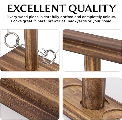DreamToyz Ring Toss Games for Adults, Yard Games, Patio Decor, Outdoor Indoor Games, Wooden Hook and Ring Game for Bars, Home, Party, 15.7" X 13" Large Size thumbnail 6