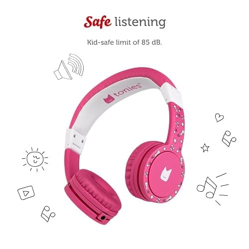 Tonies Foldable Wired Headphones for Kids - Comfortably Designed to fit On-Ear - Works with Toniebox 1 and All 3.5mm Devices - Pink thumbnail 3