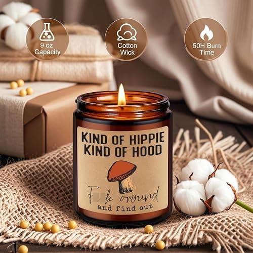 “Kind of hippie kind of hood” lavender candle thumbnail 3