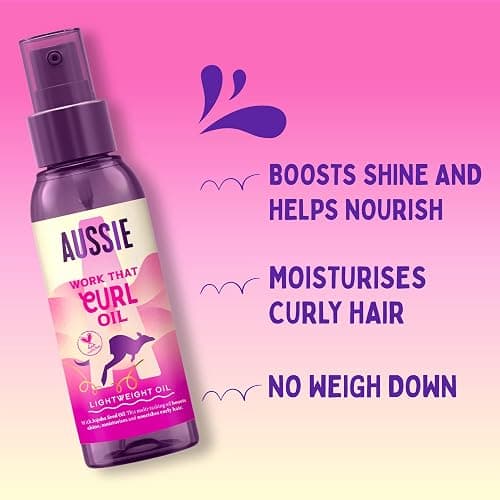 Aussie Work That Curl Lightweight Oil 100ml. Multi-Tasking Hair Serum to Boost Shine, Moisturise and Nourish Curly Hair. Infused with Jojoba Seed Oil. Vegan and Cruelty-Free thumbnail 2