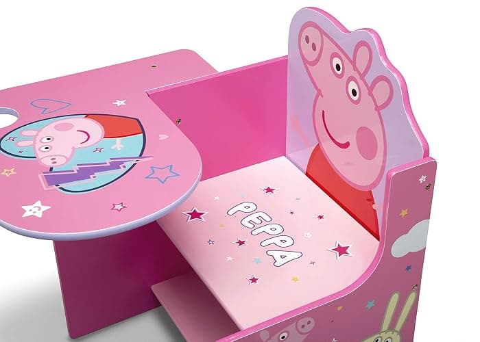 Delta Children Chair Desk with Storage Bin - Ideal for Arts & Crafts, Snack Time, Homeschooling, Homework & More, Peppa Pig thumbnail 5