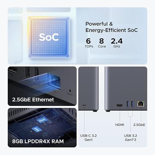 UGREEN NAS DH4300 Plus 4-Bay Desktop NAS, Support Capacity 128TB (Diskless), Remote Access, AI Photo Album, Beginner Friendly System, 8GB LPDDR4X RAM, 2.5GbE, 4K HDMI, Network Attached Storage thumbnail 9