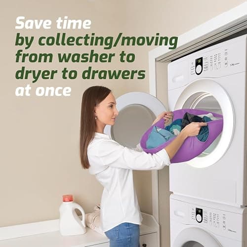 Laundry Turtle Collapsible Laundry Basket | Revolutionary Foldable Laundry Hamper | Innovative Laundry Basket for Dirty Clothes Washing & Dryer Removal Portable Laundry Grabber (Lavender, Large) thumbnail 2