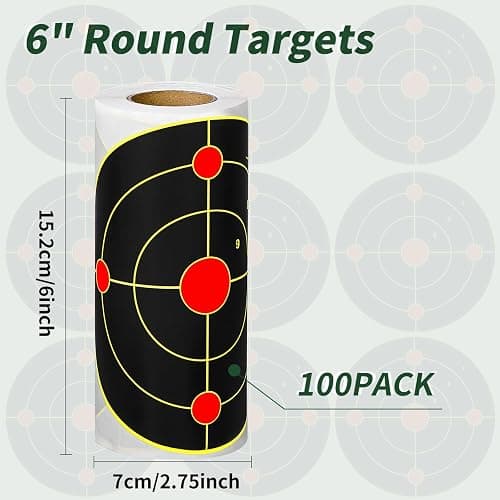 Dononr Shooting Targets, 6" Splatter Targets Stickers 100 Pack Self Adhesive Paper Target for Shooting Range Reactive Fluorescent Yellow Gun Target for Shooting Practice thumbnail 2