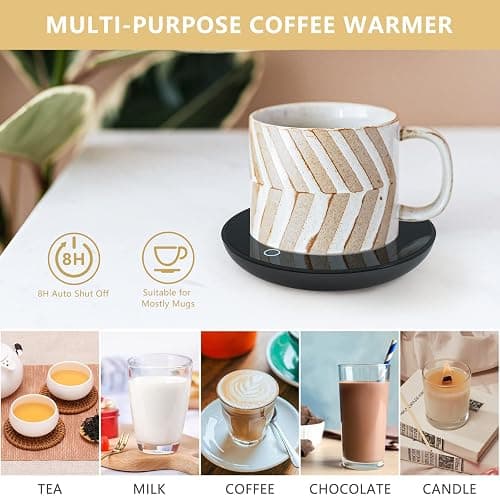 GARMEE Scalda Tazza da Caffè Elettrico, Scaldabiberon Intelligenti per Scrivania da Ufficio, Scaldabibere con 2 Impostazioni di Temperatura, Scaldino da Tè, Scaldino Elettrico per Bevande Cacao Latte thumbnail 7