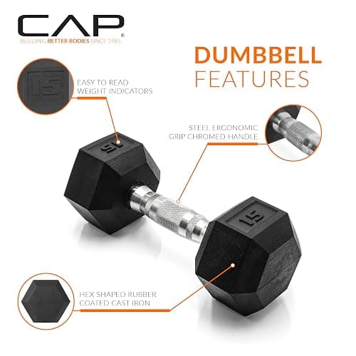 CAP Barbell Coated Hex Dumbbell Weight - Pairs | Multiple Options thumbnail 3