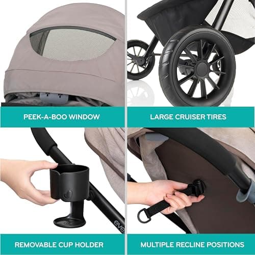 Evenflo Pivot Modular Travel System with LiteMax Infant Car Seat (Casual Gray) thumbnail 4
