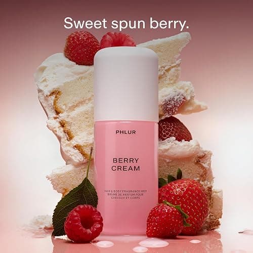 PHLUR Berry Cream Body Mist, 3 Fl Oz - Hair and Body Perfume | Sweet Berries & Vanilla Perfume Body Spray with Strawberry, Cream, Vanilla Bean and Sugared Amber Fragrance thumbnail 2
